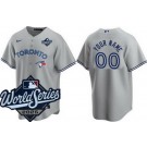 Youth Toronto Blue Jays Custom Gray 2025 World Series Cool Base Jersey