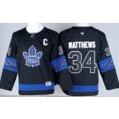 Youth Toronto Maple Leafs #34 Auston Matthews Black Alternate Authentic Jersey