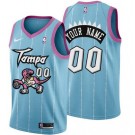 Youth Toronto Raptors Customized Pink Blue 2021 Tampa City Stitched Swingman Jersey