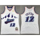 Youth Utah Jazz #12 John Stockton White 1996 Throwback Swingman Jersey