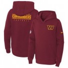 Youth Washington Commanders Red Sideline Club Fleece Pullover Hoodie