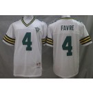 Men's Green Bay Packers #4 Brett Favre White with 75th Anniversary Throwback Jersey