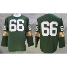 Men's Green Bay Packers #66 Ray Nitschke Green Long Sleeve Throwback Jersey