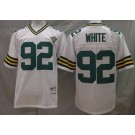 Men's Green Bay Packers #92 Reggie White White with 75th Anniversary Throwback Jersey