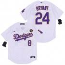Men's Los Angeles Dodgers #8#24 Kobe Bryant White Purple 2020 Cool Base Jersey