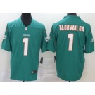 Men's Miami Dolphins #1 Tua Tagovailoa Limited Aqua Vapor Untouchable Jersey