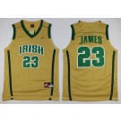 Men's Norte Dame Fighting Irish #23 Lebron James Yellow Swingman College Basketball Jersey