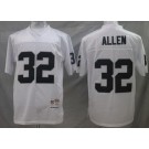 Men's Oakland Raiders #32 Marcus Allen White Throwback Jersey