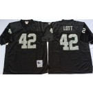 Men's Oakland Raiders #42 Ronnie Lott Black Throwback Jersey
