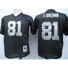 Men's Oakland Raiders #81 Tim Brown Black Throwback Jersey