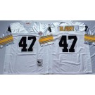 Men's Pittsburgh Steelers #47 Mel Blount White Throwback Jersey