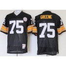 Men's Pittsburgh Steelers #75 Joe Greene Black Throwback Jersey