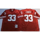 Men's San Francisco 49ers #33 Roger Craig Red Throwback Jersey