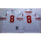 Men's San Francisco 49ers #8 Steve Young White Throwback Jersey
