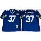 Men's Seattle Seahawks #37 Shaun Alexander Blue Throwback Jersey