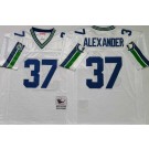 Men's Seattle Seahawks #37 Shaun Alexander White Throwback Jersey