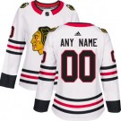 Women's Chicago Blackhawks Customized White Authentic Jersey